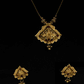 Modern 22K Gold Geometric Pendant & Earrings Set