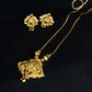 22K Gold Necklace and Earrings Set with Colorful Accents