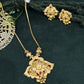 22K Gold Necklace and Earrings Set with Colorful Accents