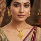Modern 22K Gold Geometric Pendant & Earrings Set
