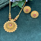 22K Gold Necklace and Earrings Set with Floral Design