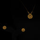 22K Gold Necklace and Earrings Set with Floral Design