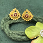 22K Gold Necklace and Earrings Set with Gemstone Accents