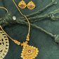 22K Gold Necklace and Earrings Set with Gemstone Accents