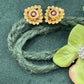 22K Gold Necklace and Earrings Set with Gemstone Accents