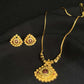 22K Gold Necklace and Earrings Set with Gemstone Accents