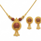 Elegant 22K Gold Teardrop Pendant Set | Textured Bridal Jewelry