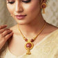 Elegant 22K Gold Teardrop Pendant Set | Textured Bridal Jewelry