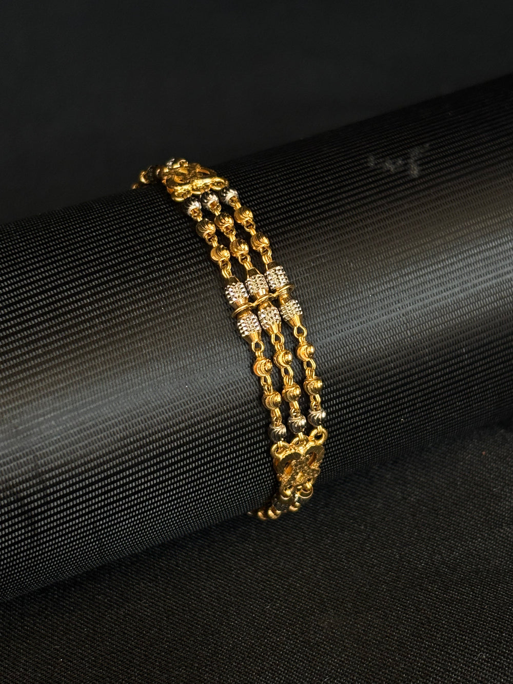 22K Gold Three-Layer Bracelet with Delicate Details
