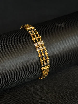22K Gold Three-Layer Bracelet with Delicate Details
