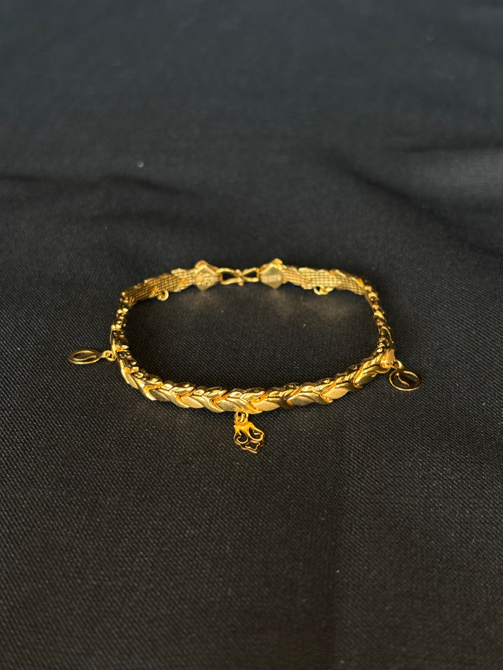 22K Gold Bracelet with Delicate Charms