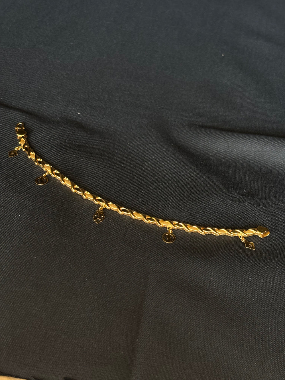 22K Gold Bracelet with Delicate Charms