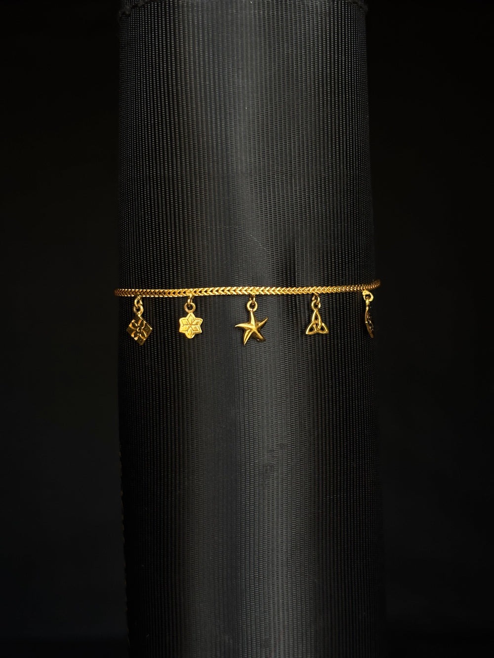 22K Gold Charm Bracelet - Delicate & Playful