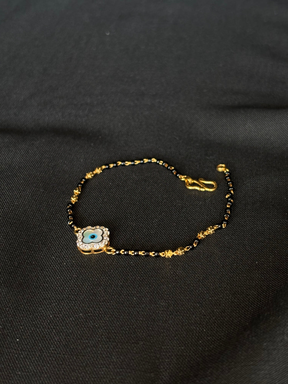 22K Gold Evil Eye Mangalsutra Bracelet