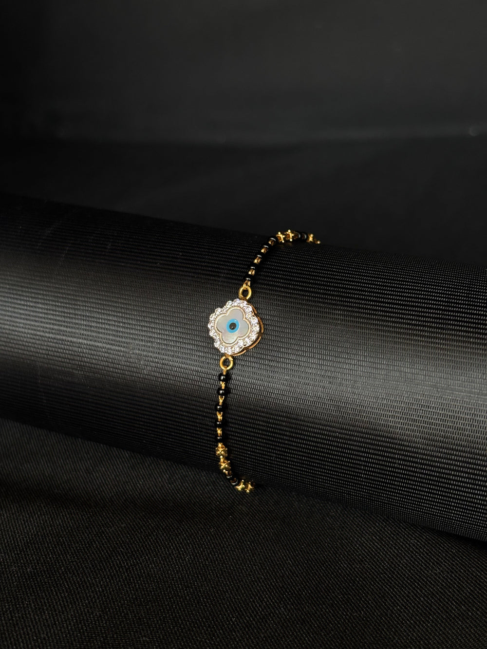 22K Gold Evil Eye Mangalsutra Bracelet