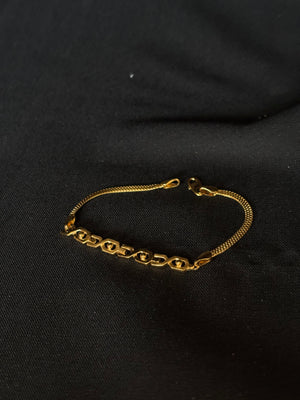 22K Gold Link Bracelet with Unique Cutouts