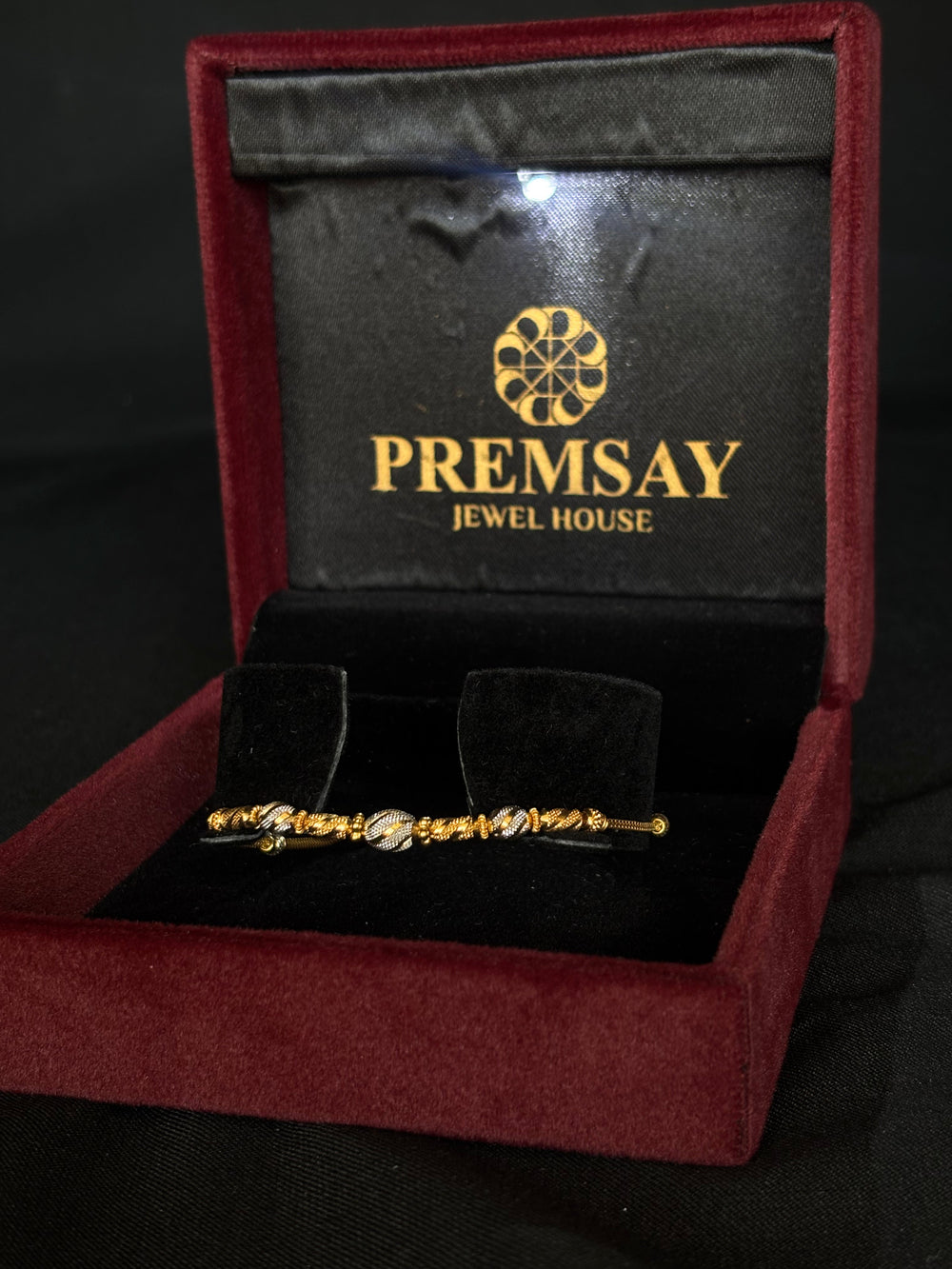 22K Gold Bracelet with Unique Textured Accents