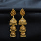 22K Gold Layered Jhumka Earrings - Traditional Temple Jewelry