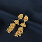 22K Yellow Gold Mesh Texture Latkan Earrings | Traditional Beaded Tassel Drops