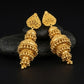 22K Gold Scalloped Shield Latkan Earrings | Ornate Filigree Heritage Jewelry