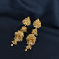 22K Gold Scalloped Shield Latkan Earrings | Ornate Filigree Heritage Jewelry