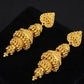 22K Gold Scalloped Shield Latkan Earrings | Ornate Filigree Heritage Jewelry