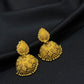 22K Gold Traditional Jhumka Earrings - Intricate Filigree Design