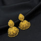 22K Gold Traditional Jhumka Earrings - Intricate Filigree Design