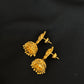 22K Gold Traditional Temple Latkan Earrings | Ornate Granulated Gold Dangles