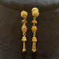22K Gold Traditional Temple Latkan Earrings | Ornate Granulated Gold Dangles