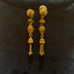 22K Gold Traditional Temple Latkan Earrings | Ornate Granulated Gold Dangles