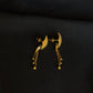 22K Gold Diamond-Shaped Stud & Dangle Earrings
