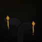 22K Gold Diamond-Shaped Stud & Dangle Earrings