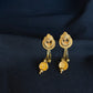 22K Gold Traditional Floral Drop Earrings with Coin Charms