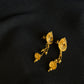 22K Gold Traditional Floral Drop Earrings with Coin Charms