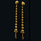 22K Gold Geometric Filigree Latkan Earrings | Modern Beaded Tassel Dangles