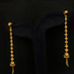 Extended Elegance: 22K Gold Long Dangle Earrings with Textured Beads