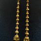22K Gold Geometric Filigree Latkan Earrings | Modern Beaded Tassel Dangles