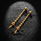 22K Gold Geometric Filigree Latkan Earrings | Modern Beaded Tassel Dangles