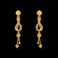 22K Gold Modern Linear Latkan Earrings | Textured Vertical Bar Gold Jewelry