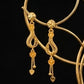 22K Gold Modern Linear Latkan Earrings | Textured Vertical Bar Gold Jewelry