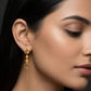 22K Gold Traditional Rawa Work Latkan Earrings | Granulated Filigree Drop Jewelry