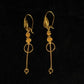 22K Gold Traditional Rawa Work Latkan Earrings | Granulated Filigree Drop Jewelry