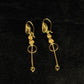22K Gold Traditional Rawa Work Latkan Earrings | Granulated Filigree Drop Jewelry