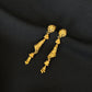 22K Gold Geometric Filigree Latkan Earrings | Modern Beaded Tassel Dangles
