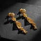 22K Gold Geometric Filigree Latkan Earrings | Modern Beaded Tassel Dangles