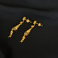 22K Gold Geometric Filigree Latkan Earrings | Modern Beaded Tassel Dangles