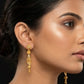 22K Gold Geometric Filigree Latkan Earrings | Modern Beaded Tassel Dangles