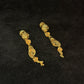 22K Gold Geometric Filigree Latkan Earrings | Modern Beaded Tassel Dangles