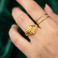 Lady's 22K Gold Floral Engraved Ring | Traditional Handcrafted Band